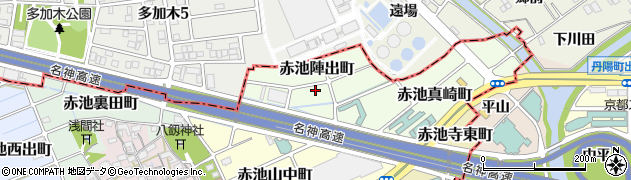 愛知県稲沢市赤池陣出町周辺の地図