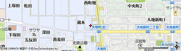 愛知県岩倉市大地町（蔵本）周辺の地図