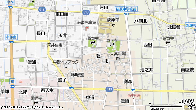 〒491-0371 愛知県一宮市萩原町高木の地図