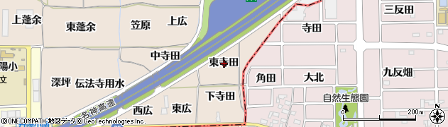 愛知県一宮市丹陽町三ツ井東寺田周辺の地図