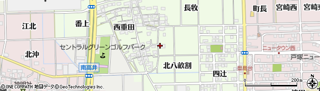 愛知県一宮市大和町北高井（北八畝割）周辺の地図