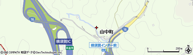 神奈川県横須賀市山中町周辺の地図