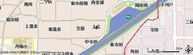 愛知県一宮市丹陽町三ツ井上広周辺の地図