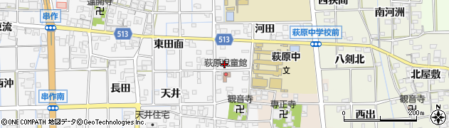 愛知県一宮市萩原町串作河室浦15周辺の地図
