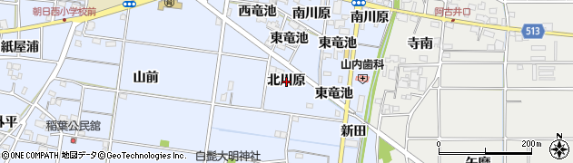 愛知県一宮市上祖父江（北川原）周辺の地図