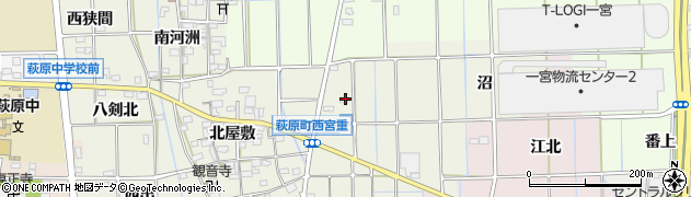 愛知県一宮市萩原町西宮重（東出）周辺の地図
