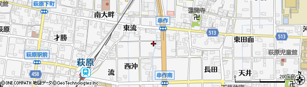 愛知県一宮市萩原町串作東沖4周辺の地図
