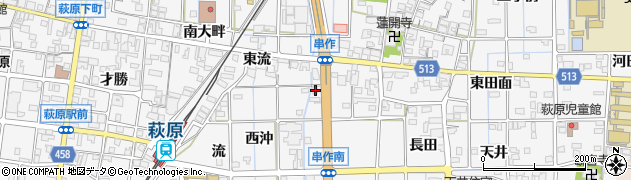 愛知県一宮市萩原町串作東沖5周辺の地図