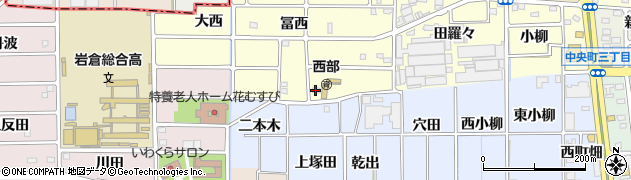愛知県岩倉市西市町（二本木）周辺の地図