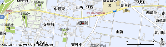 愛知県一宮市上祖父江紙屋浦周辺の地図