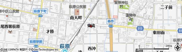 愛知県一宮市萩原町串作（東流）周辺の地図
