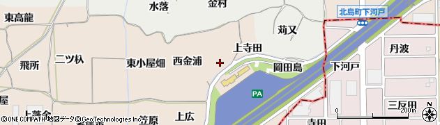愛知県一宮市丹陽町三ツ井（東金浦）周辺の地図