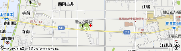 愛知県一宮市明地西阿古井73周辺の地図