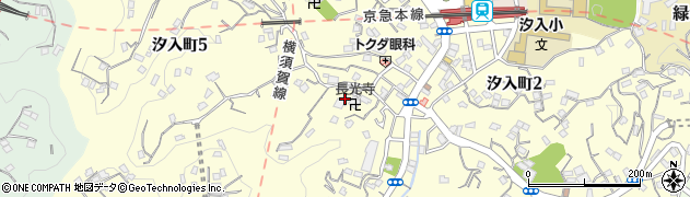 神奈川県横須賀市汐入町周辺の地図