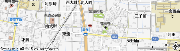 愛知県一宮市萩原町萩原東大畔周辺の地図
