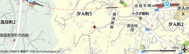 神奈川県横須賀市汐入町5丁目20周辺の地図