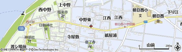愛知県一宮市上祖父江中野東37周辺の地図