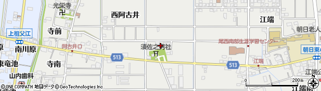 愛知県一宮市明地西阿古井70周辺の地図