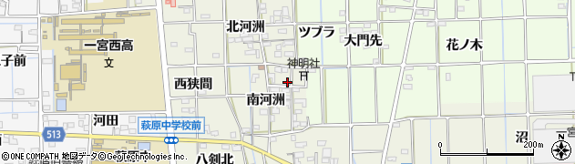 愛知県一宮市萩原町河田方南河洲246周辺の地図