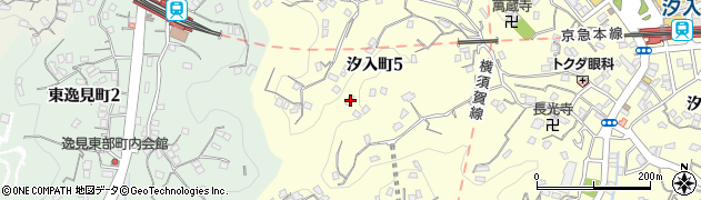 神奈川県横須賀市汐入町5丁目33周辺の地図