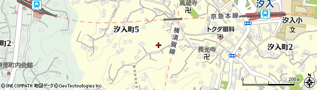 神奈川県横須賀市汐入町5丁目22周辺の地図