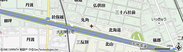 愛知県一宮市大和町氏永（先角）周辺の地図