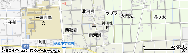 愛知県一宮市萩原町河田方南河洲201周辺の地図