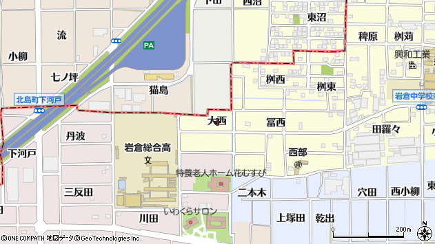 〒482-0036 愛知県岩倉市西市町の地図