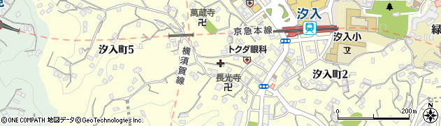 神奈川県横須賀市汐入町5丁目2周辺の地図