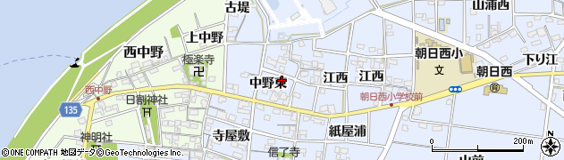 愛知県一宮市上祖父江中野東周辺の地図