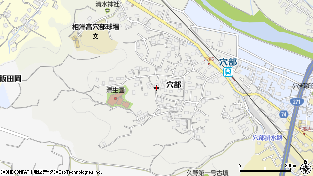 〒250-0053 神奈川県小田原市穴部の地図