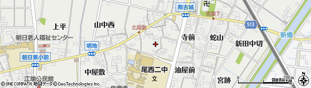 愛知県一宮市明地山中9周辺の地図