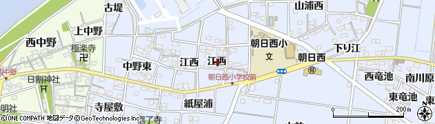 愛知県一宮市上祖父江江西周辺の地図