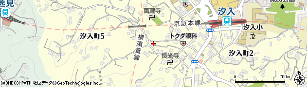 神奈川県横須賀市汐入町5丁目3周辺の地図