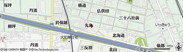 愛知県一宮市大和町氏永先角824周辺の地図