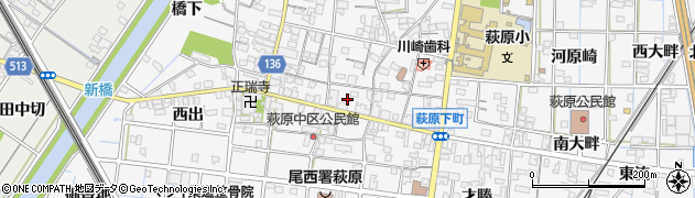 愛知県一宮市萩原町萩原（下町）周辺の地図