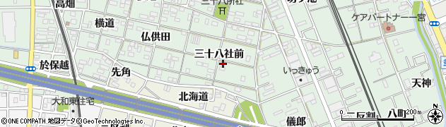 愛知県一宮市大和町妙興寺三十八社前周辺の地図