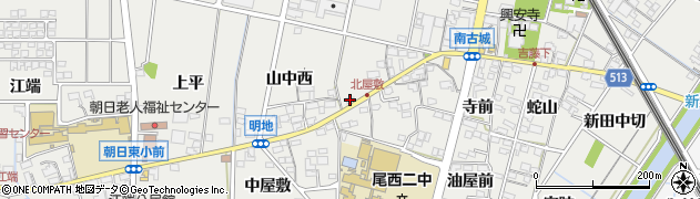 愛知県一宮市明地山中21周辺の地図