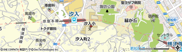 横須賀市立汐入小学校周辺の地図