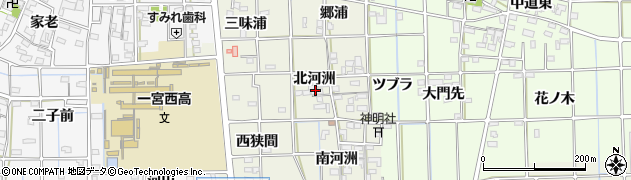 愛知県一宮市萩原町河田方周辺の地図