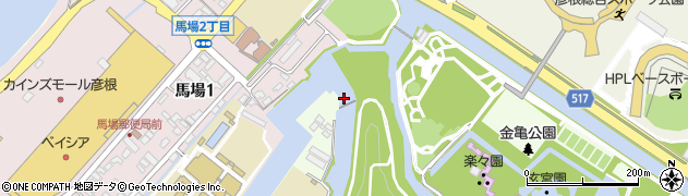 彦根城外堀跡周辺の地図
