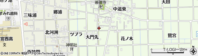 愛知県一宮市萩原町林野（大門先）周辺の地図