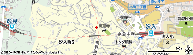 神奈川県横須賀市汐入町5丁目74周辺の地図