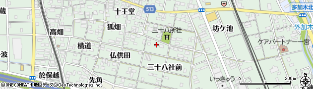 愛知県一宮市大和町妙興寺三十八社前3周辺の地図