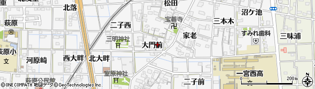 愛知県一宮市萩原町萩原（大門前）周辺の地図