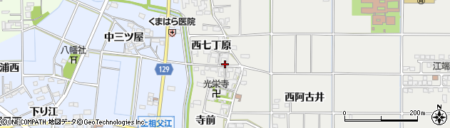 愛知県一宮市明地西七丁原51周辺の地図
