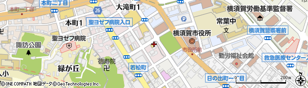 カーブス　横須賀中央周辺の地図