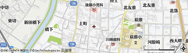 愛知県一宮市萩原町萩原御茶屋周辺の地図
