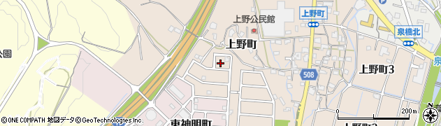 愛知県春日井市上野町周辺の地図
