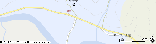 京都府南丹市美山町上司周辺の地図